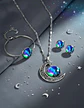 Set Collar Pulsera Aretes Galaxia Nebulosa Media Luna Mujer - Miniatura 51
