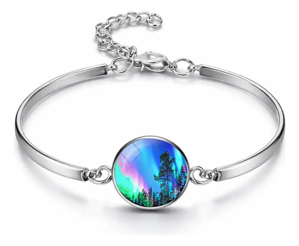 Set Collar Pulsera Aretes Galaxia Nebulosa Media Luna Mujer 53
