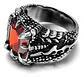 Anillo Acero Inoxidable Piedra Dragón Biker Punk Para Hombre - Miniatura 2