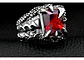 Anillo Acero Inoxidable Piedra Dragón Biker Punk Para Hombre - Miniatura 3