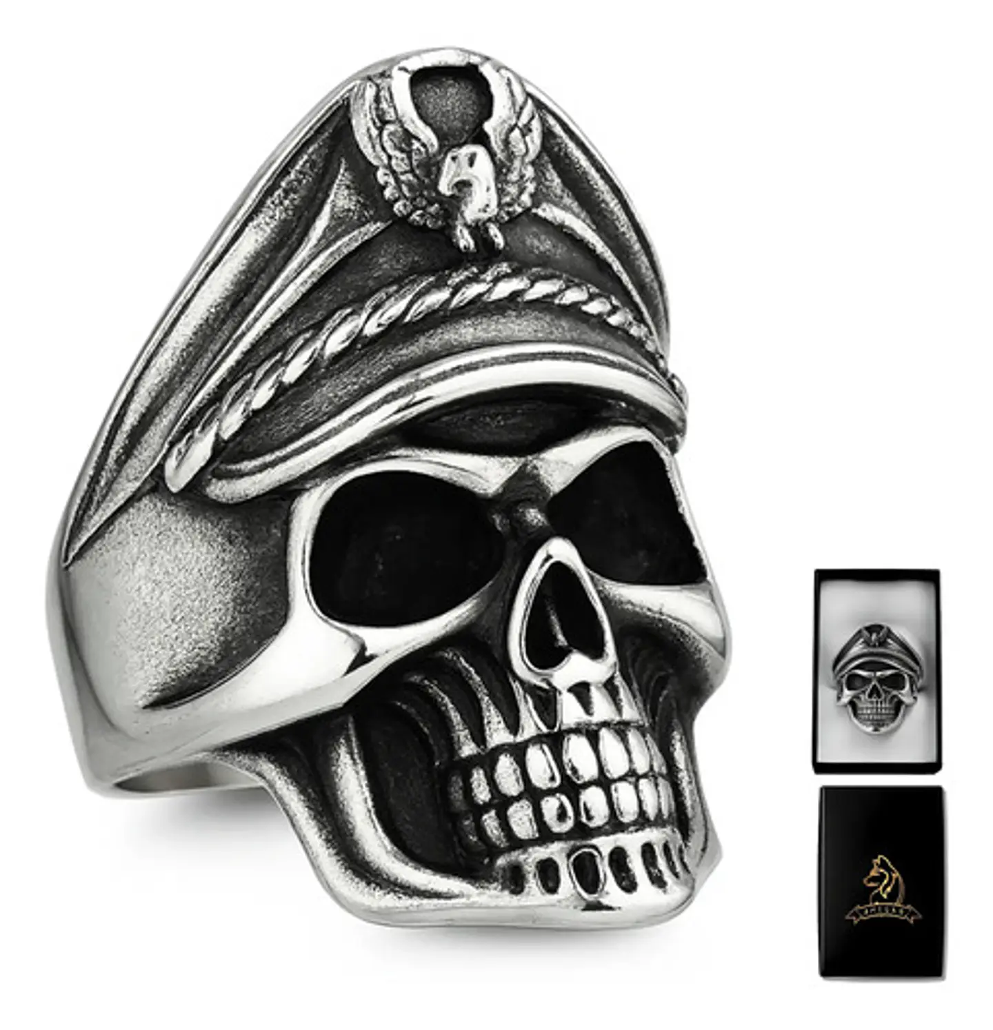 Anillo Cráneo Calavera Skull Gótico Acero Inoxidable Hombre 1