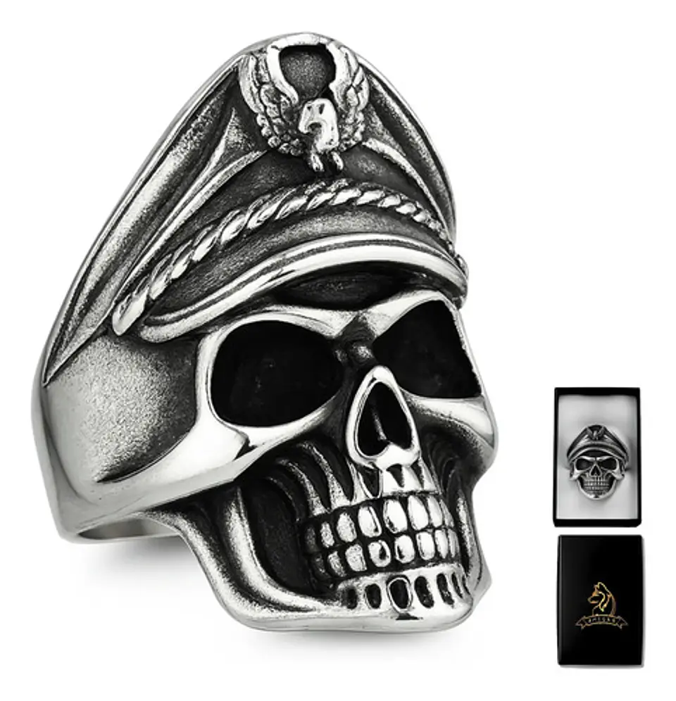 Anillo Cráneo Calavera Skull Gótico Acero Inoxidable Hombre 1