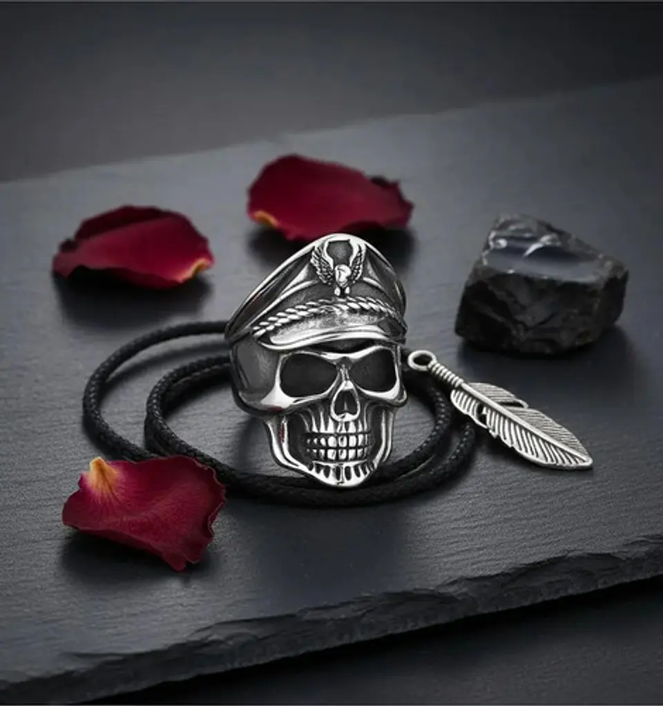 Anillo Cráneo Calavera Skull Gótico Acero Inoxidable Hombre 5