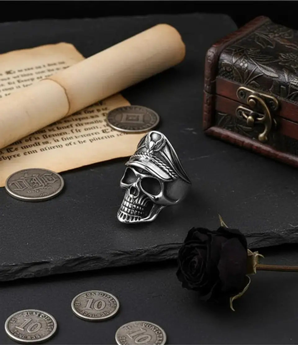 Anillo Cráneo Calavera Skull Gótico Acero Inoxidable Hombre 8
