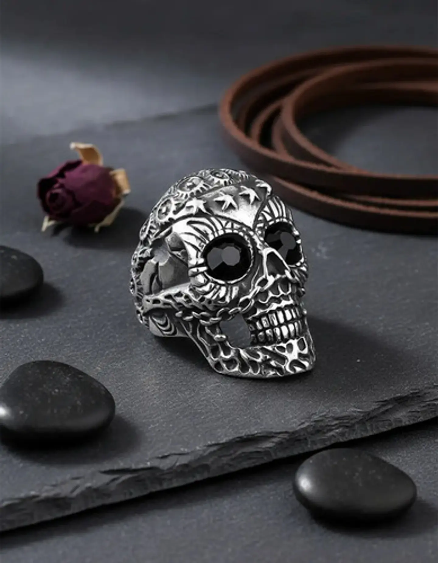 Anillo Cráneo Calavera Skull Gótico Acero Inoxidable Hombre 13