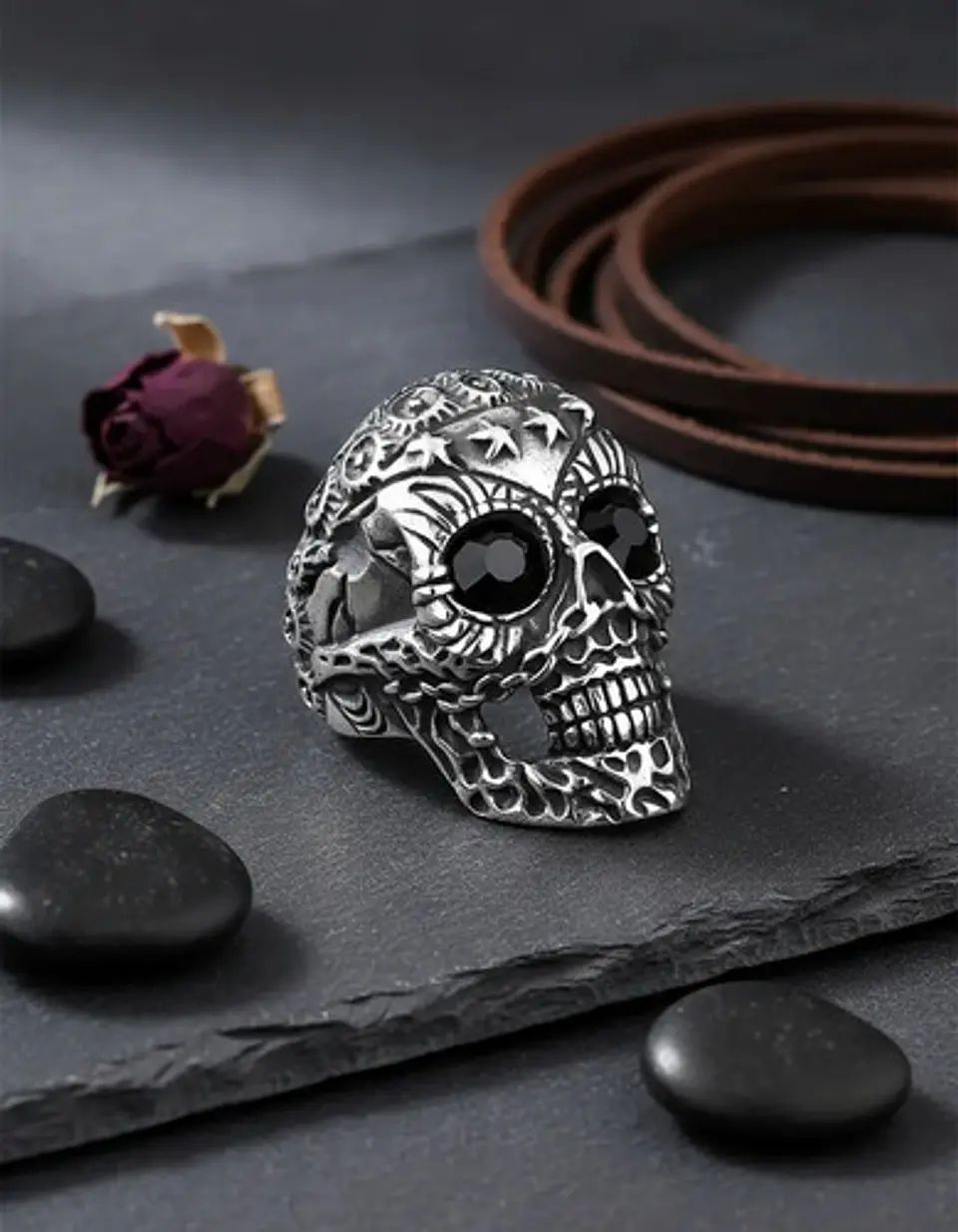 Anillo Cráneo Calavera Skull Gótico Acero Inoxidable Hombre 13