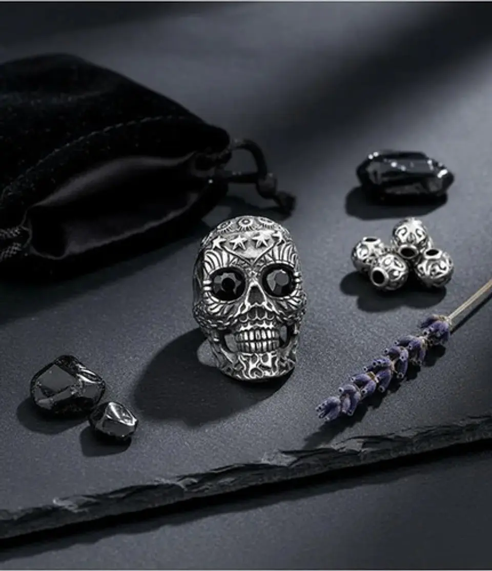 Anillo Cráneo Calavera Skull Gótico Acero Inoxidable Hombre 15