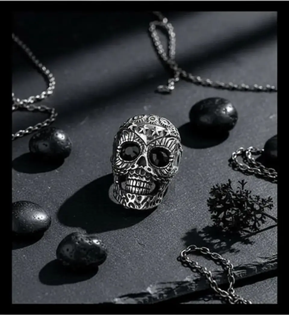Anillo Cráneo Calavera Skull Gótico Acero Inoxidable Hombre 16