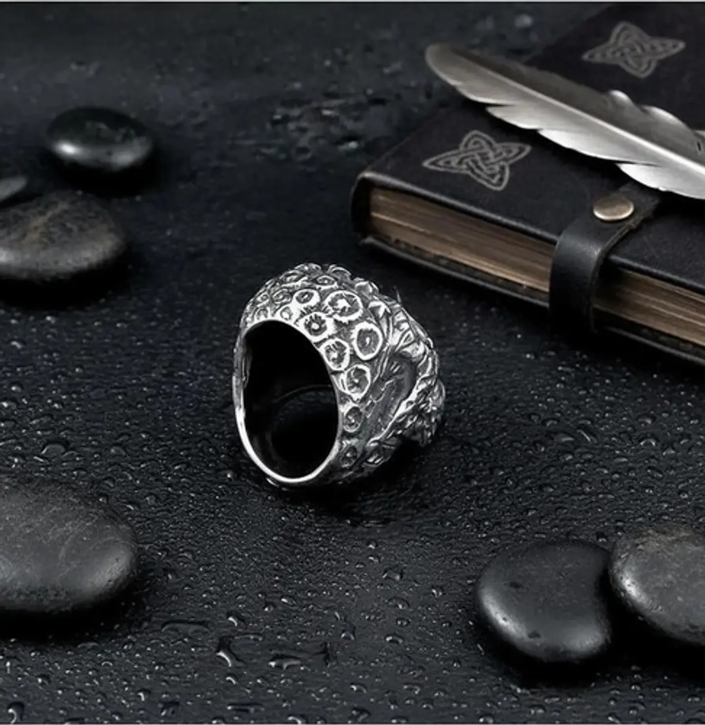 Anillo Cráneo Calavera Skull Gótico Acero Inoxidable Hombre 17