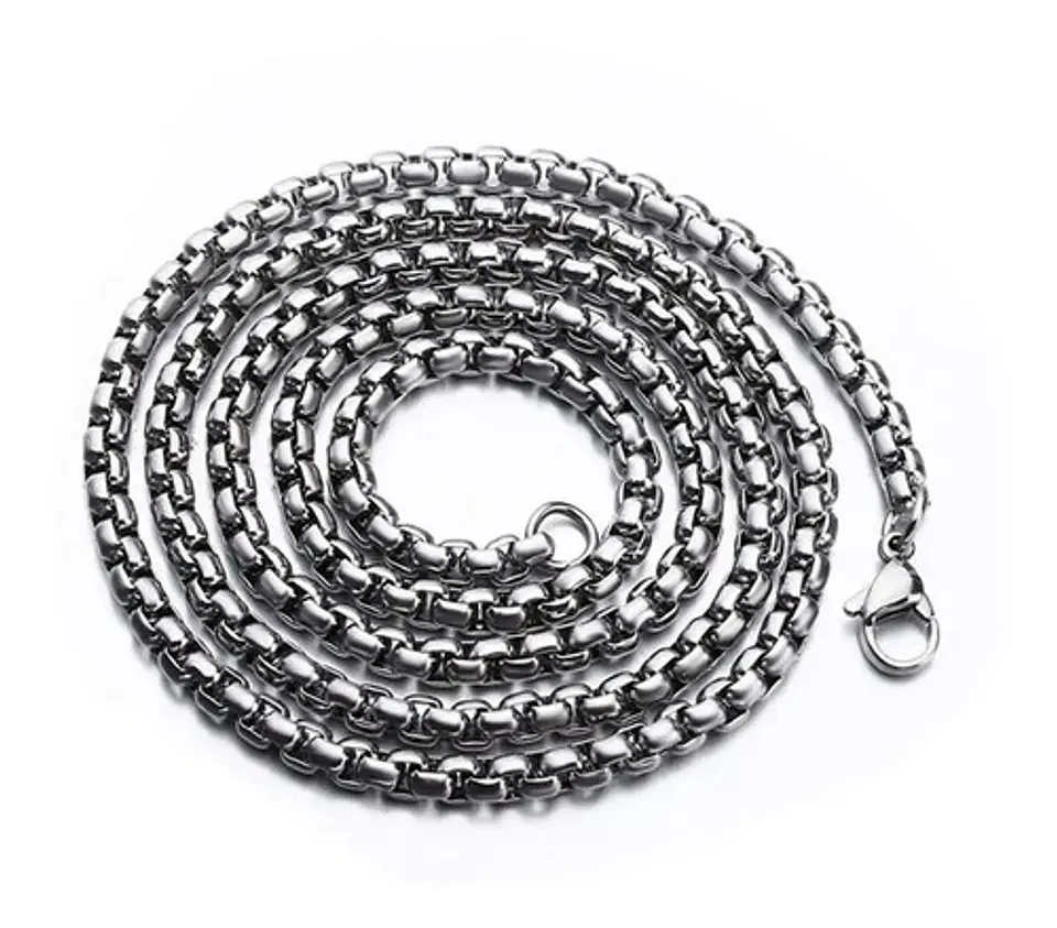 Collar Acero Inoxidable Color Plata Pescado Esqueleto Hombre 3