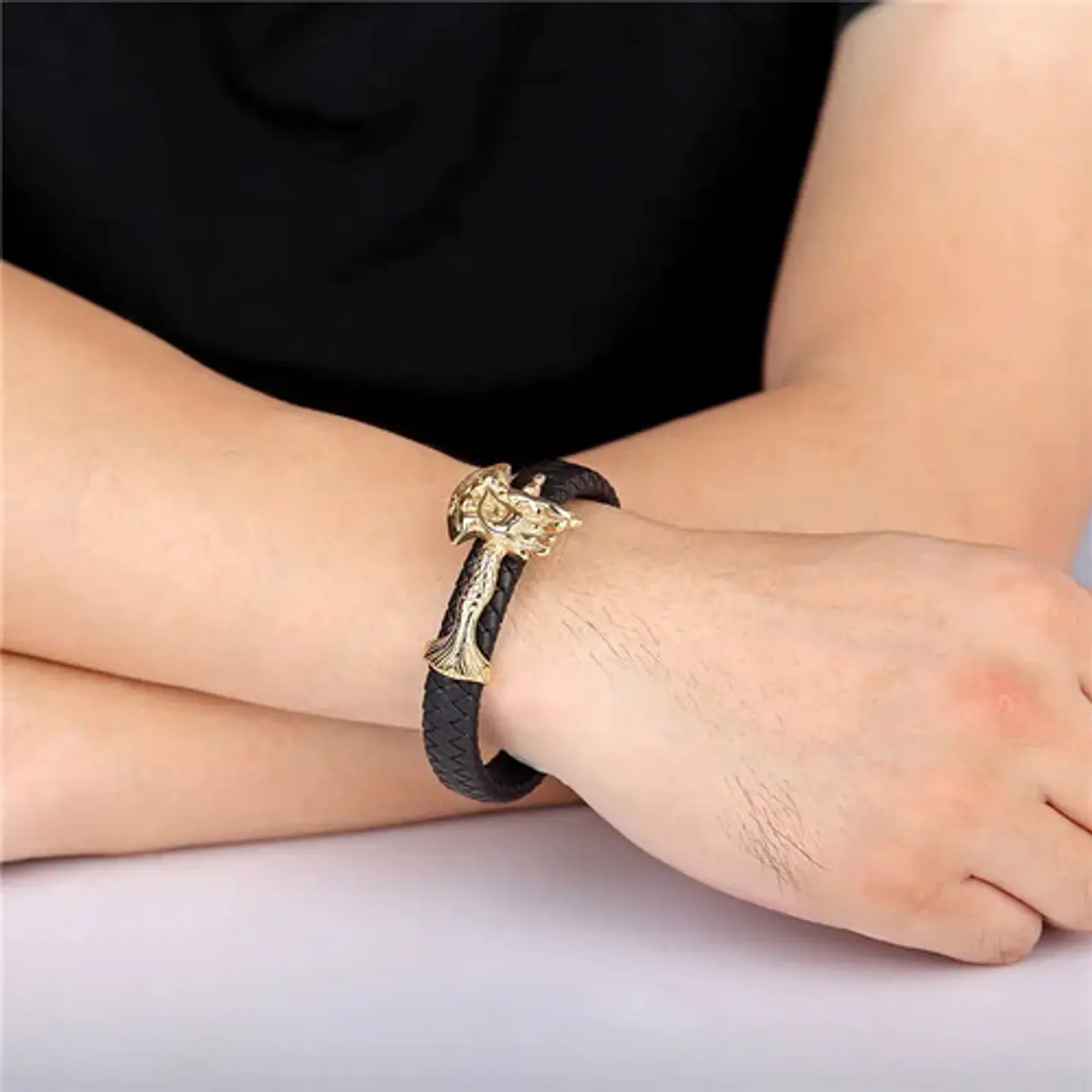 Pulsera Brazalete Acero Inoxidable Lobo Vikingo León Hombre 9