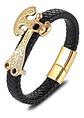 Pulsera Brazalete Acero Inoxidable Lobo Vikingo León Hombre - Miniatura 11