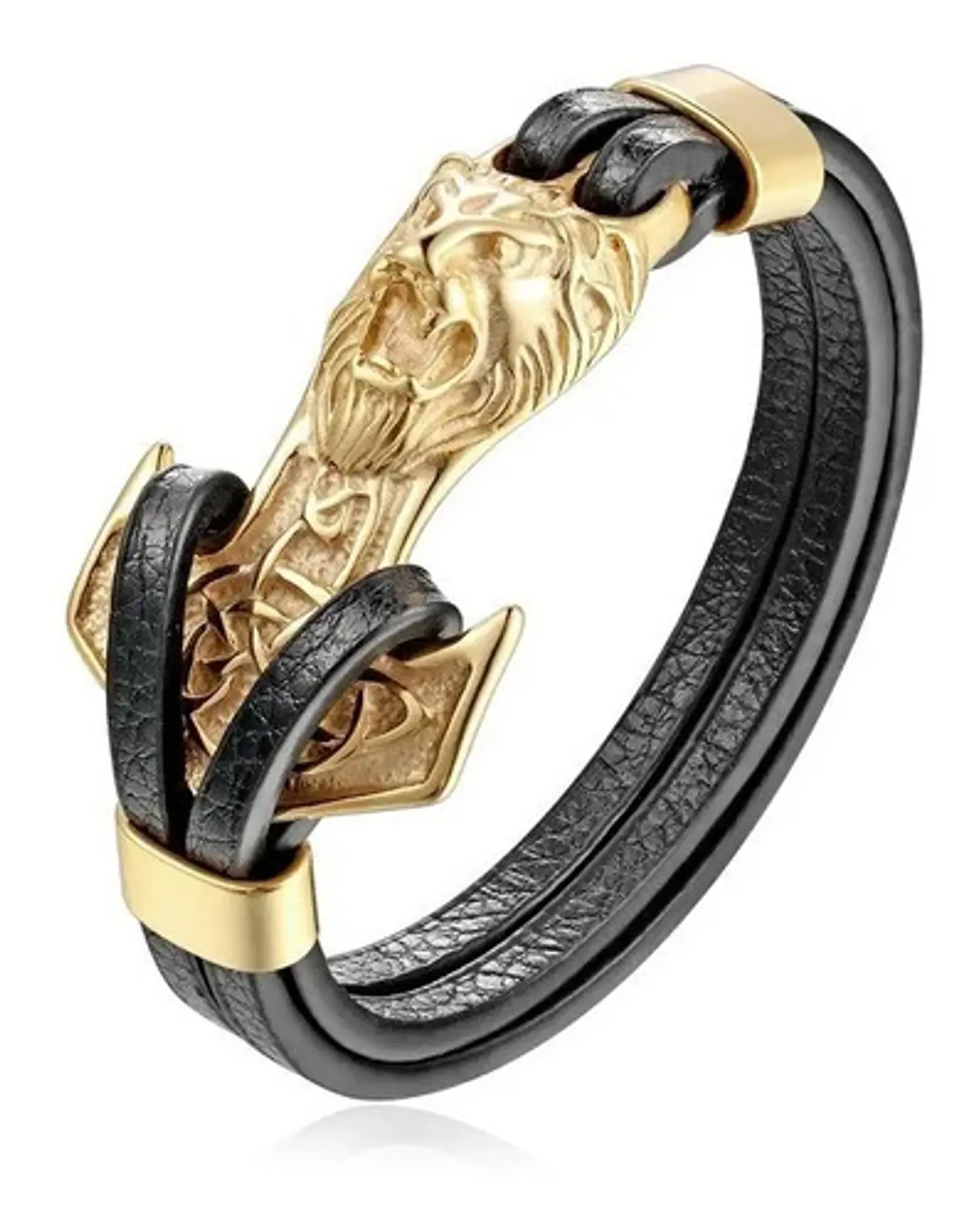 Pulsera Brazalete Acero Inoxidable Lobo Vikingo León Hombre 14