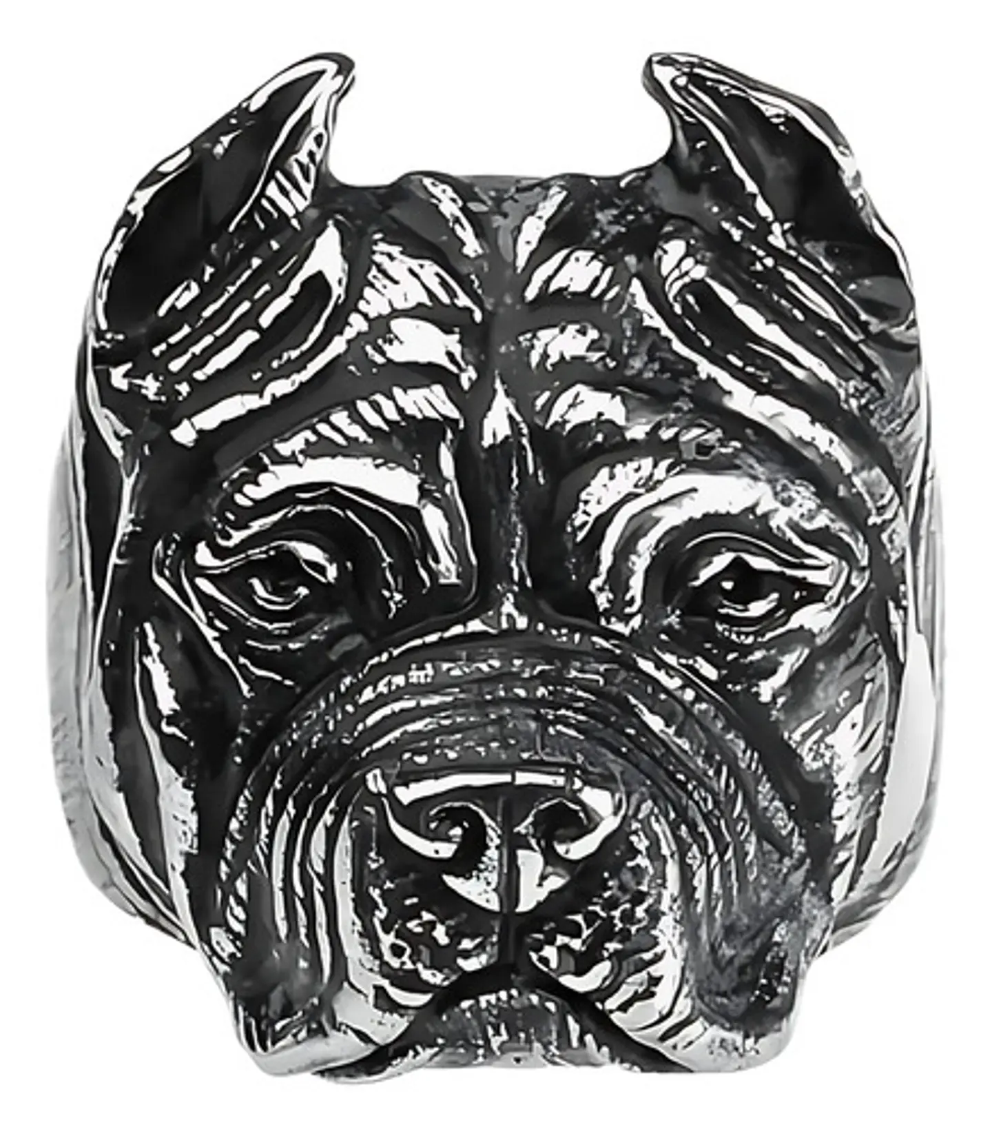 Anillo Acero Inoxidable Pitbull Perro Color Plata Hombre 1