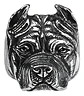 Anillo Acero Inoxidable Pitbull Perro Color Plata Hombre - Miniatura 1