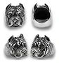 Anillo Acero Inoxidable Pitbull Perro Color Plata Hombre - Miniatura 4