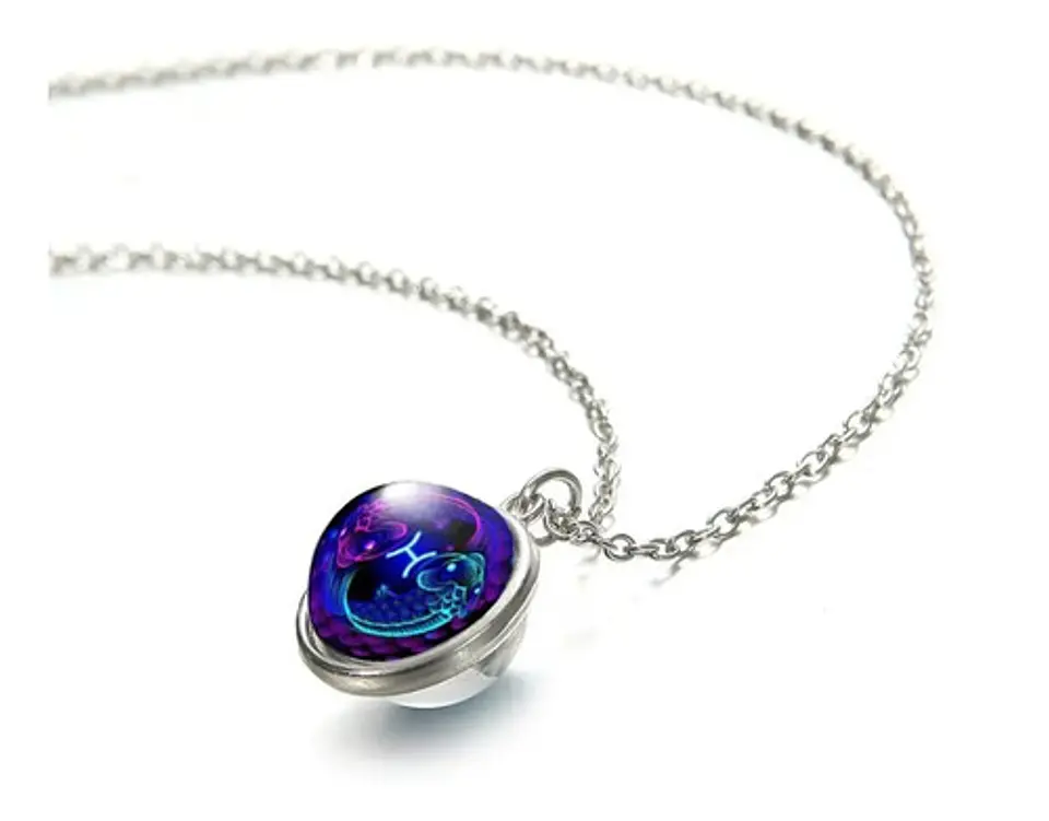 Collar Para Mujer Hombre Cristal Signos Zodiaco Constelación 4