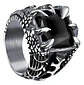 Anillo Acero Inoxidable Piedra Negr Dragón Biker Punk Hombre - Miniatura 1