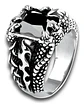 Anillo Acero Inoxidable Piedra Negr Dragón Biker Punk Hombre - Miniatura 2