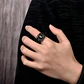 Anillo Acero Inoxidable Piedra Negr Dragón Biker Punk Hombre - Miniatura 6