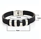 Pulsera Brazalete En Goma Caucho Acero Inoxidable Hombre  - Miniatura 2