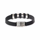 Pulsera Brazalete En Goma Caucho Acero Inoxidable Hombre  - Miniatura 4