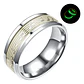 Anillo Nota Musical Brilla En La Oscuridad Acero Inoxidable - Miniatura 1