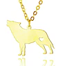 Collar Lobo Nórdico Corazón Acero Inoxidable Hombre Y Mujer - Miniatura 1