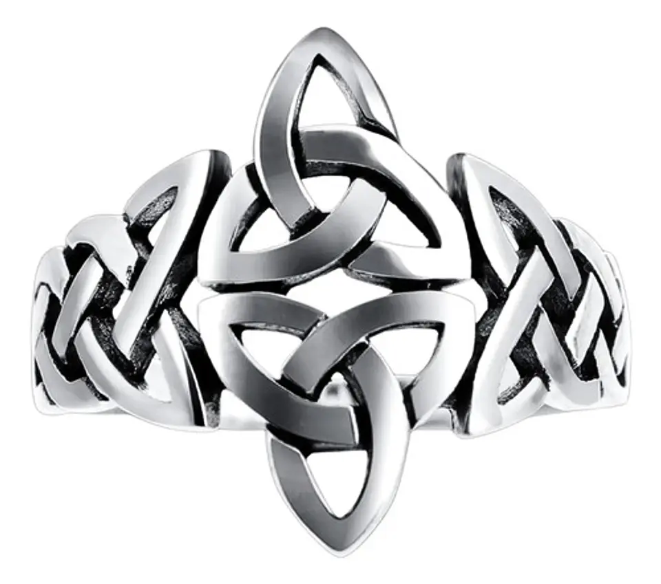 Anillo Color Plata Vikingo Acero Inoxidable Hombre Mujer 3