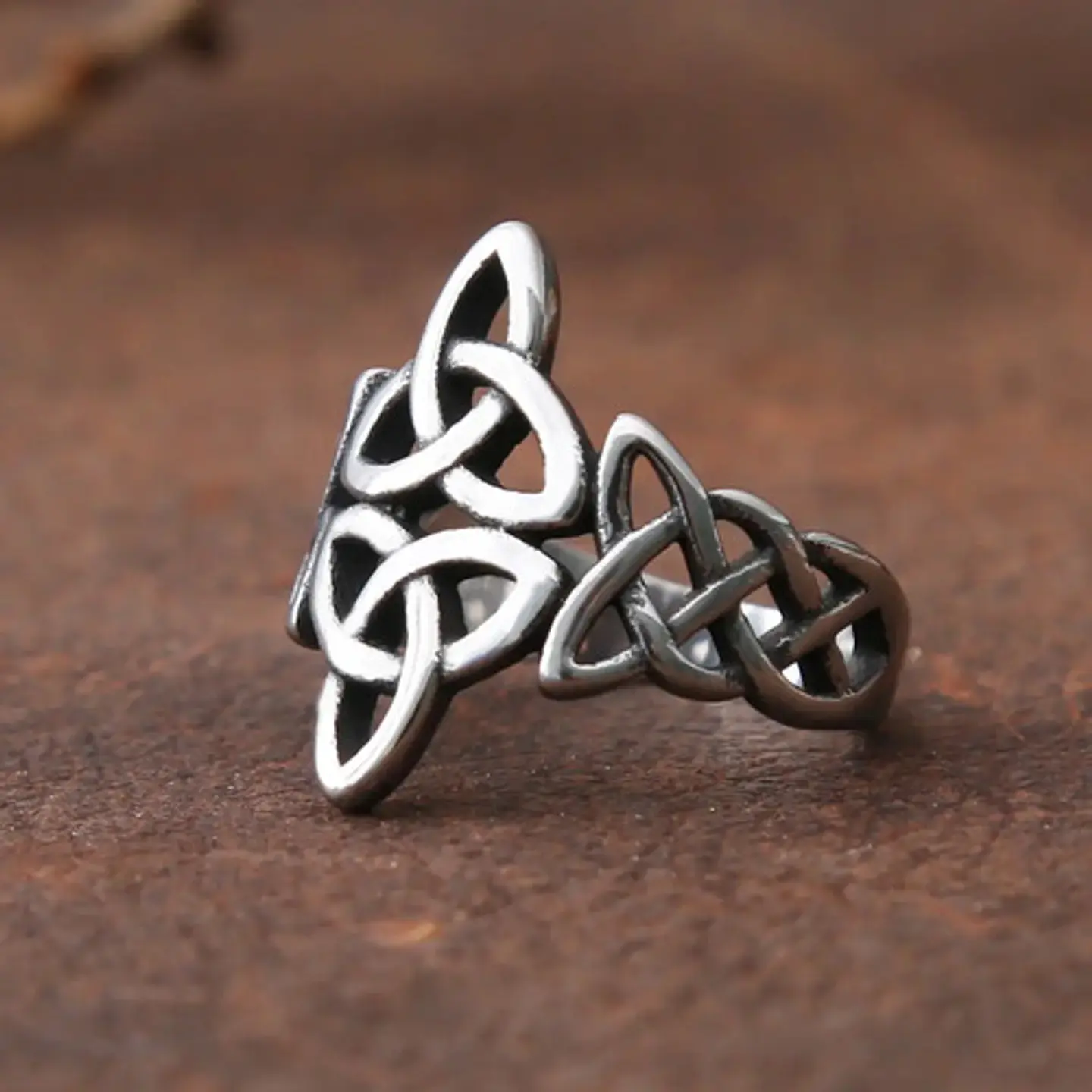 Anillo Color Plata Vikingo Acero Inoxidable Hombre Mujer 7