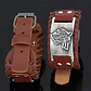 Pulsera Brazalete Cuero Slavo Lobo Odin Vikingo Para Hombre - Miniatura 2