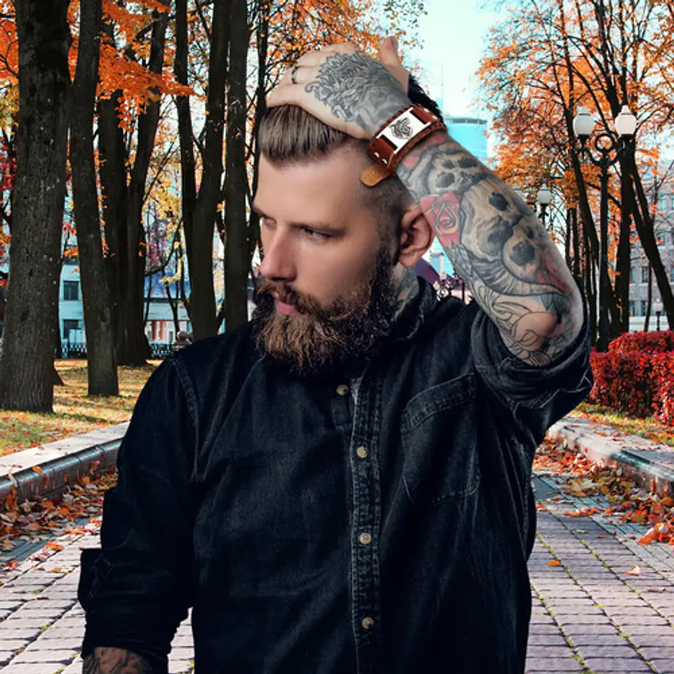 Pulsera Brazalete Cuero Slavo Lobo Odin Vikingo Para Hombre 7