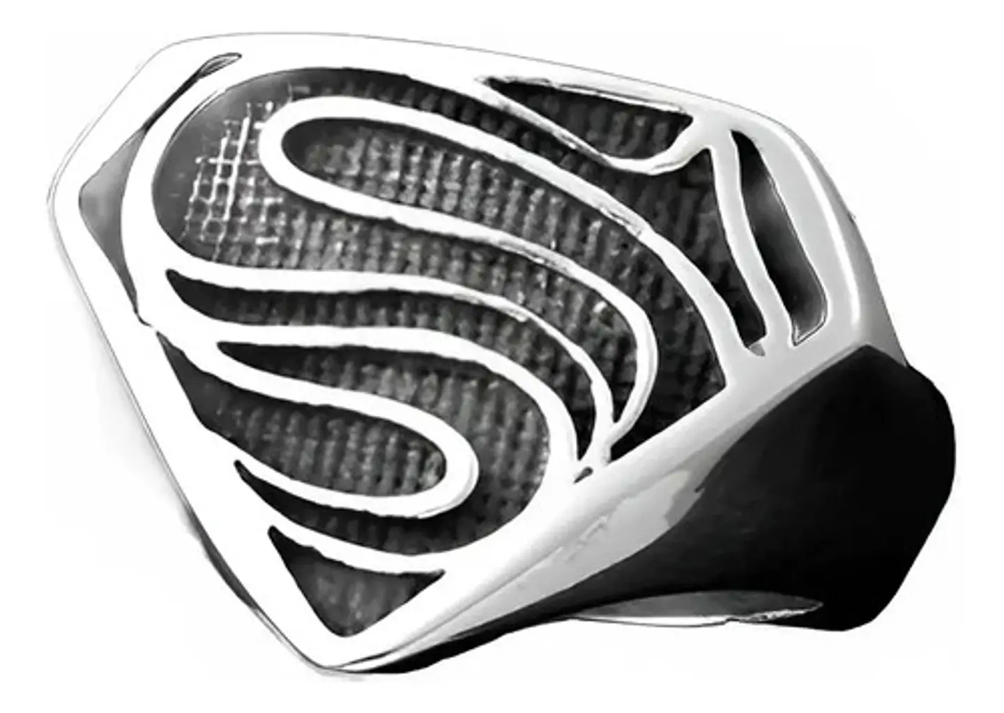 Anillo Argolla Acero Inoxidable Superman Color Plata Hombre 6