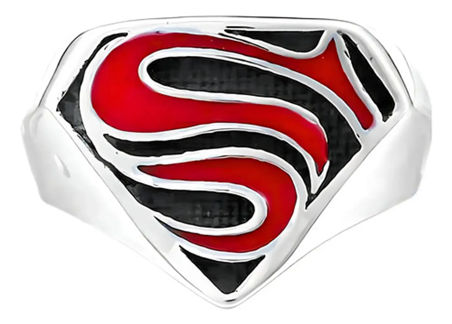 Anillo Argolla Acero Inoxidable Superman Color Plata Hombre 7