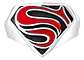 Anillo Argolla Acero Inoxidable Superman Color Plata Hombre - Miniatura 7