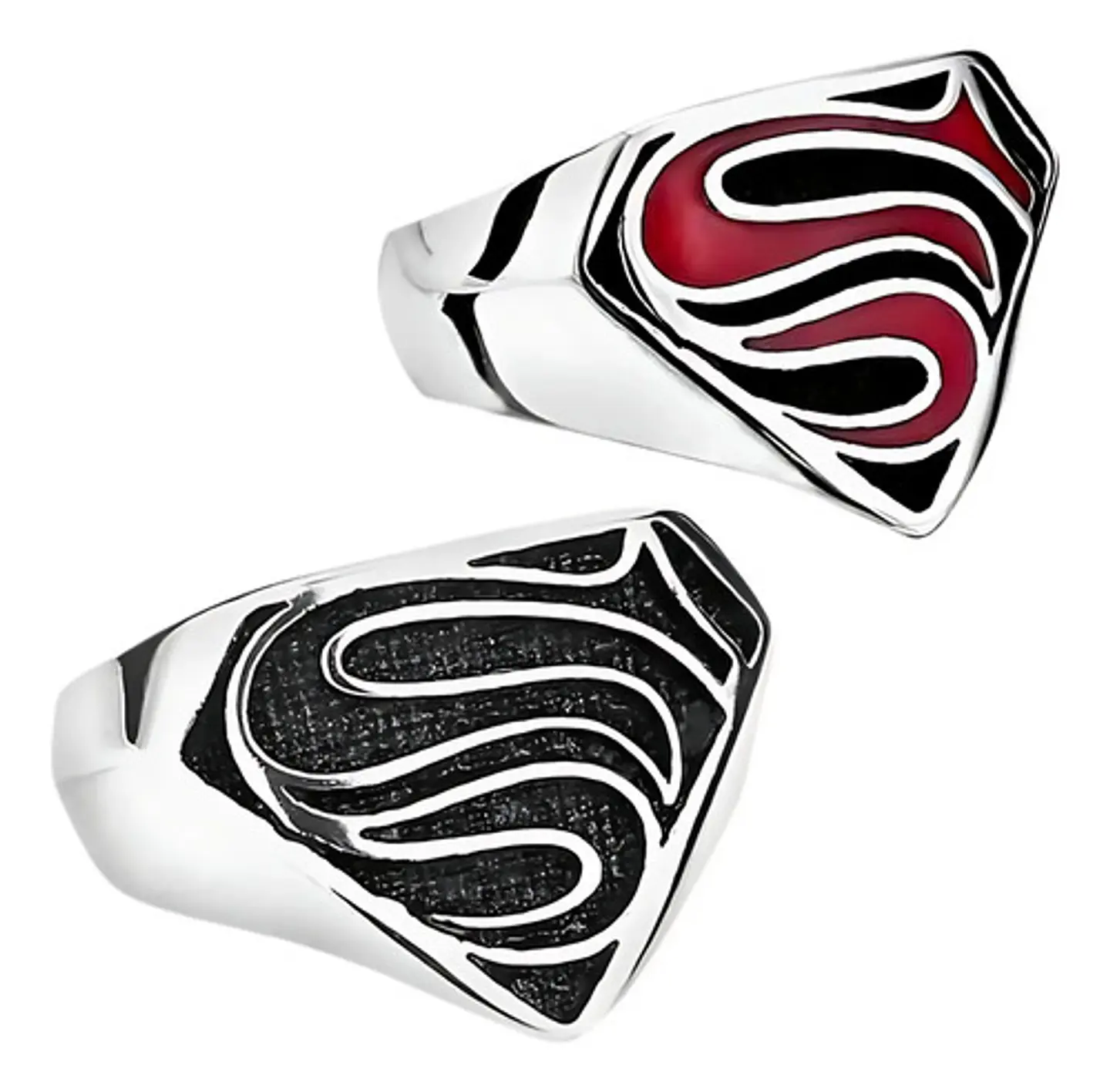 Anillo Argolla Acero Inoxidable Superman Color Plata Hombre 10
