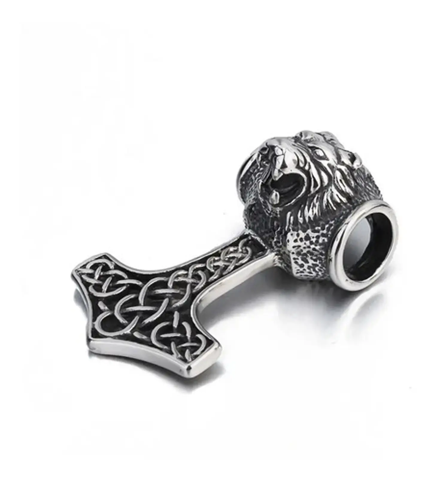 Collar Martillo Vikingo Celta León Acero Inoxidable Hombre 4