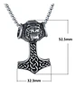 Collar Martillo Vikingo Celta León Acero Inoxidable Hombre - Miniatura 6