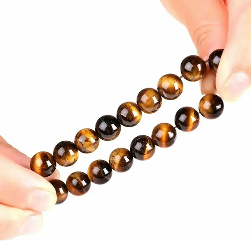 Pulsera Brazalete Piedras Ojo De Tigre Buda Mujer Y Hombre 2