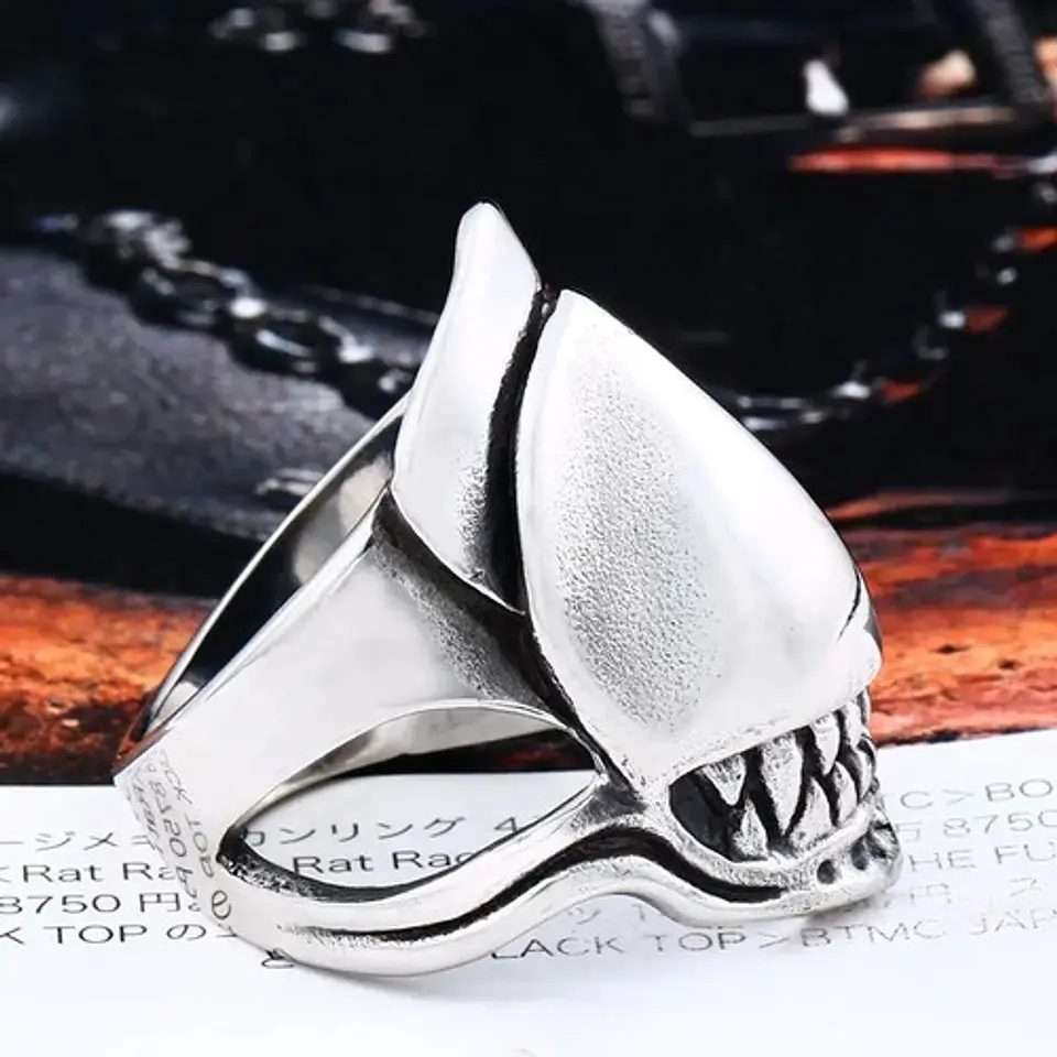 Anillo Aliens Película Gótico Punk Acero Inoxidable Hombre 6