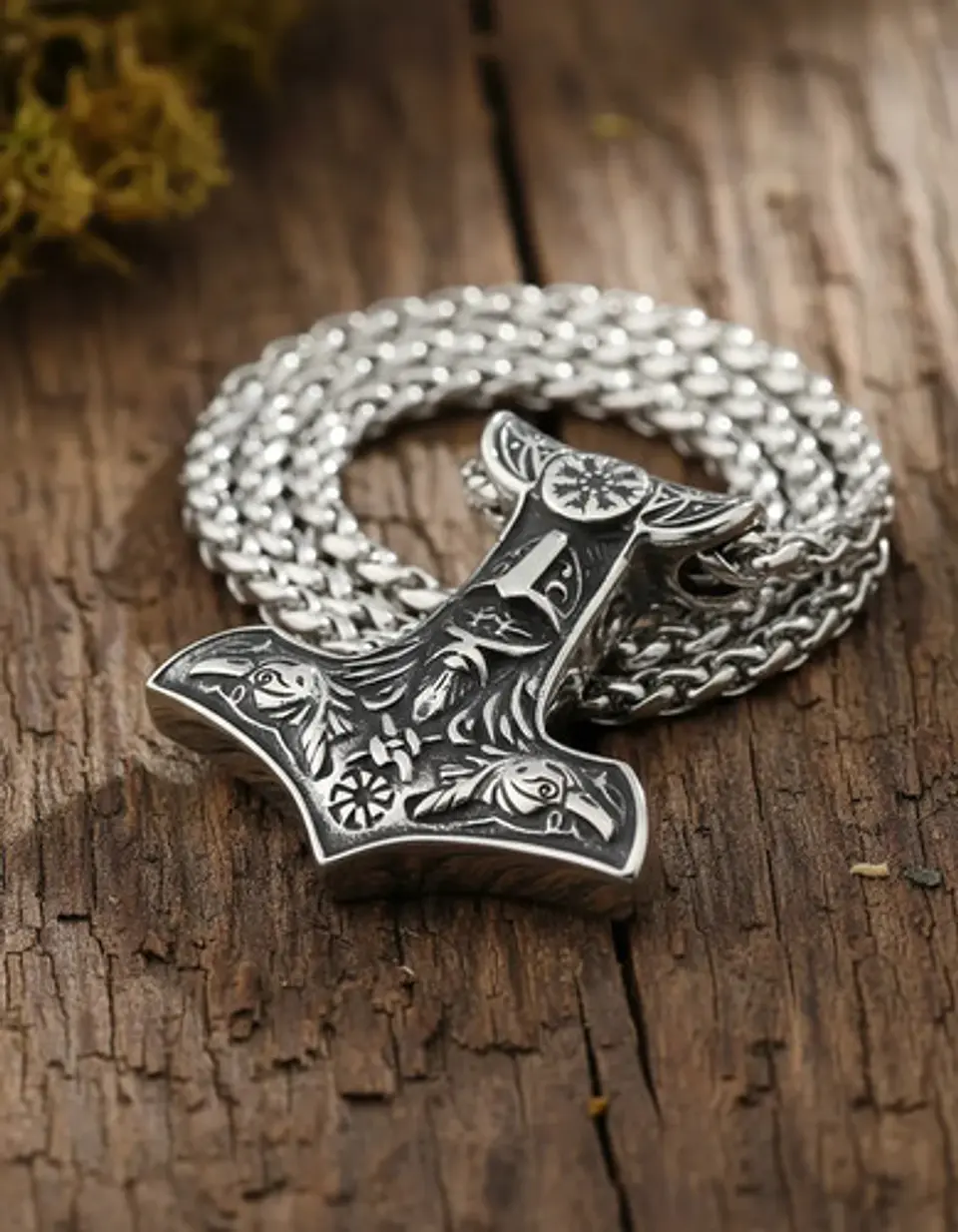 Collar Martillo Vikingo Clet Nórdico Acero Inoxidable Hombre 3