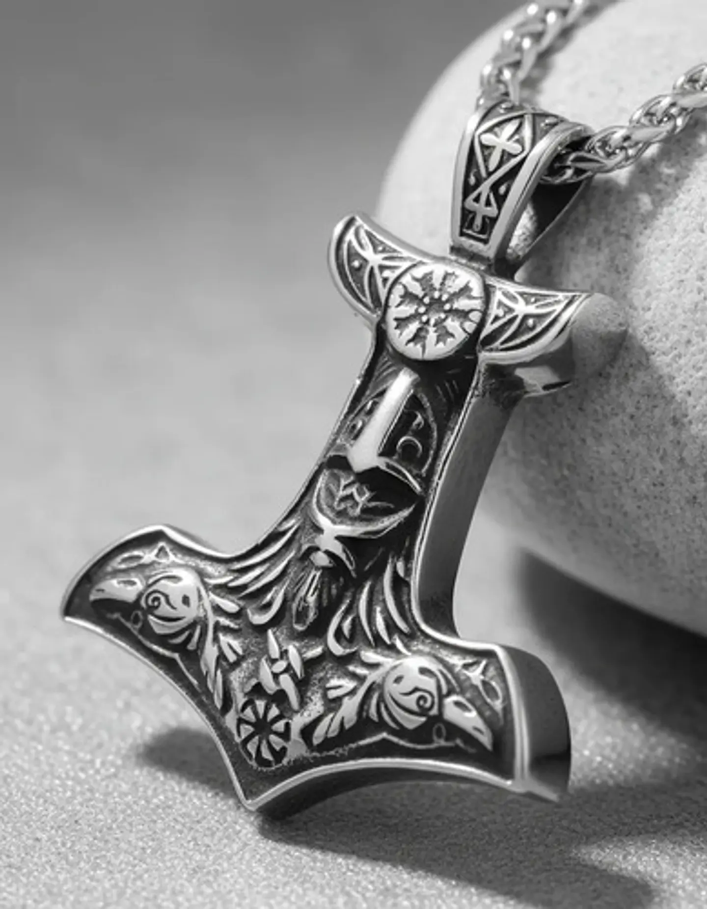 Collar Martillo Vikingo Clet Nórdico Acero Inoxidable Hombre 5