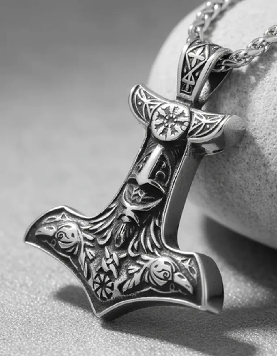 Collar Martillo Vikingo Clet Nórdico Acero Inoxidable Hombre 5