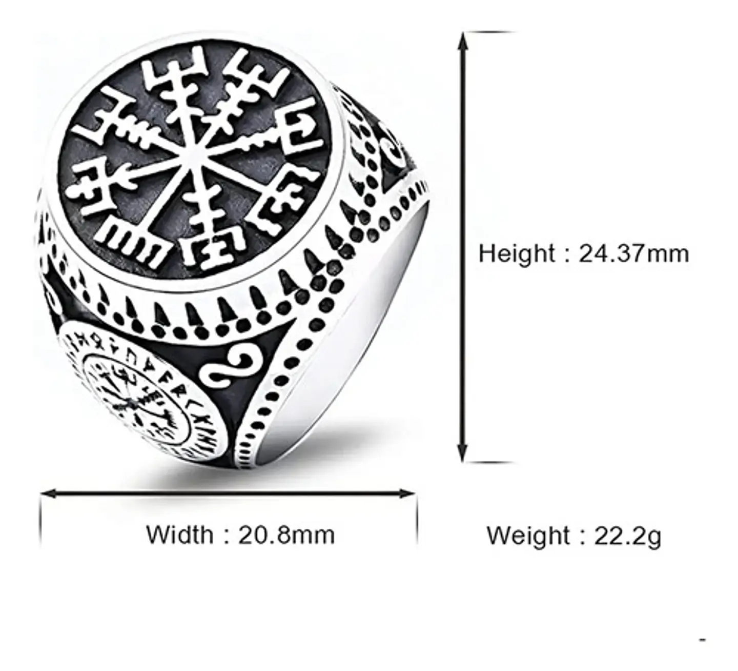 Anillo Acero Inoxidable Vikingo Berserker Color Plata Hombre 2