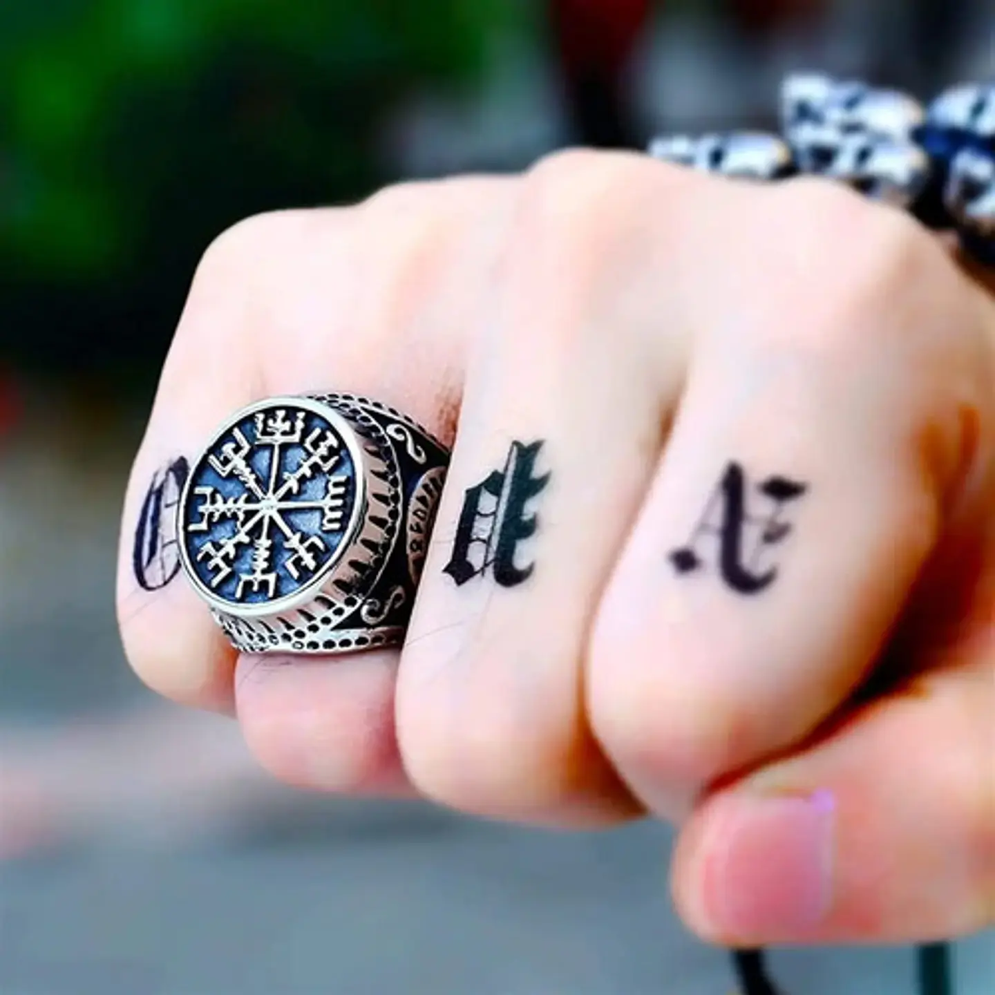 Anillo Acero Inoxidable Vikingo Berserker Color Plata Hombre 3