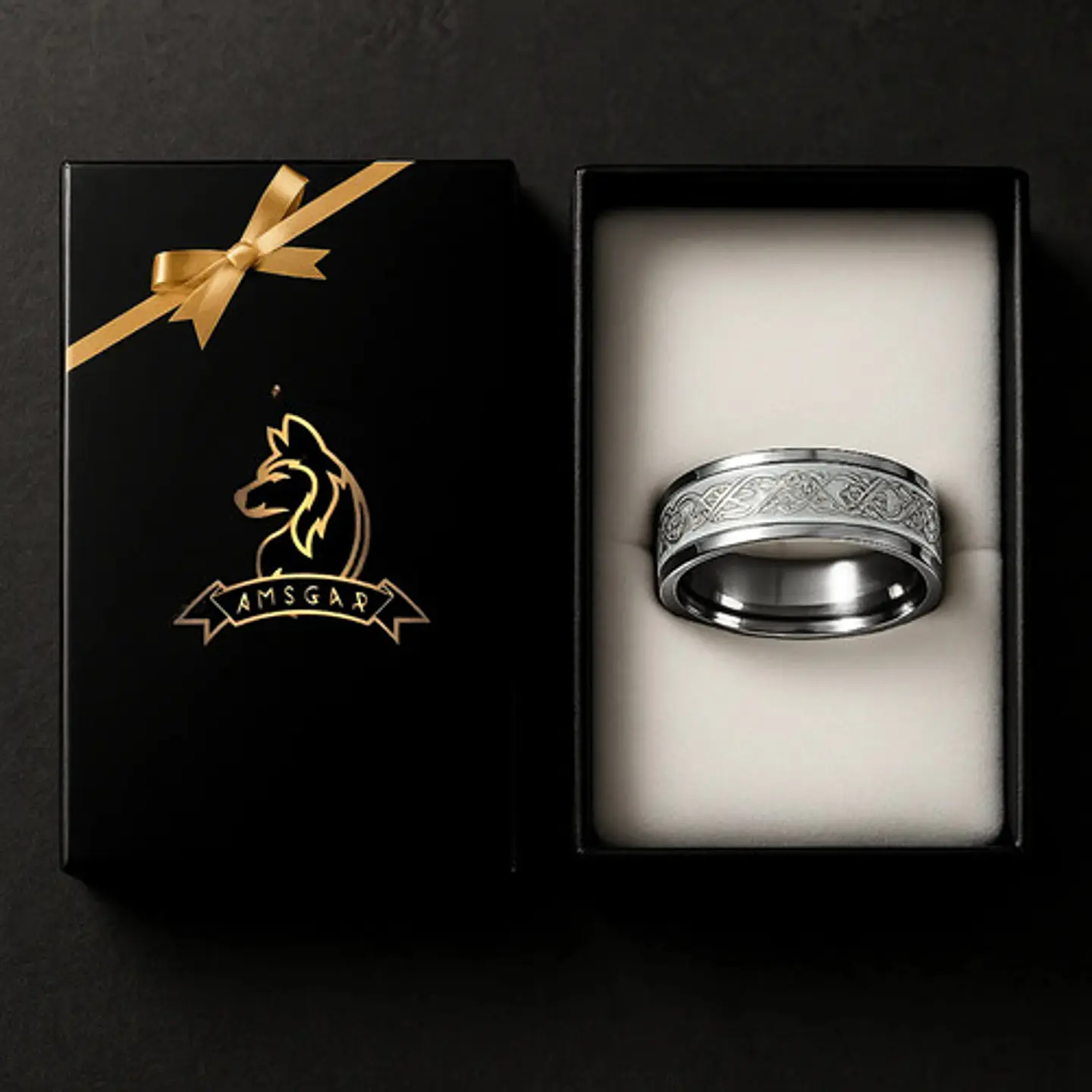 Anillo Hombre Dragón Brilla En La Oscuridad Acero Inoxidable 10