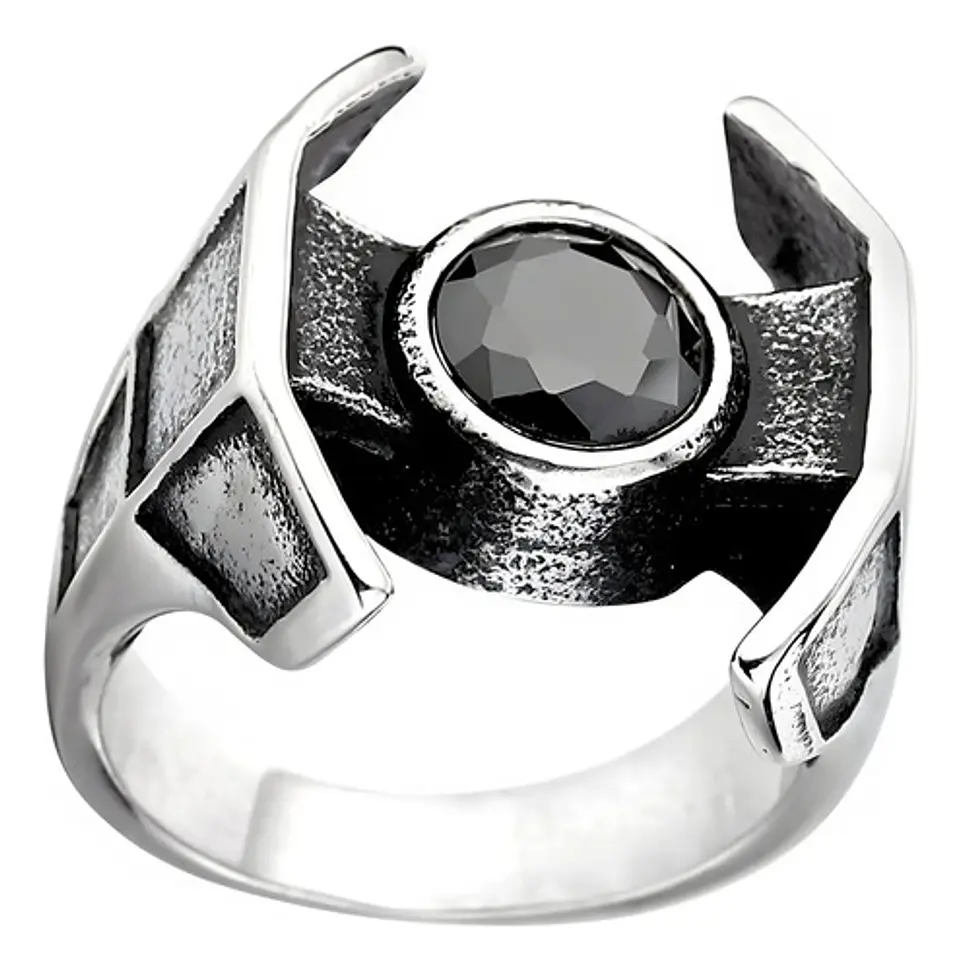 Anillo Star Wars Spacecraft Darth Acero Inoxidable Hombre 1