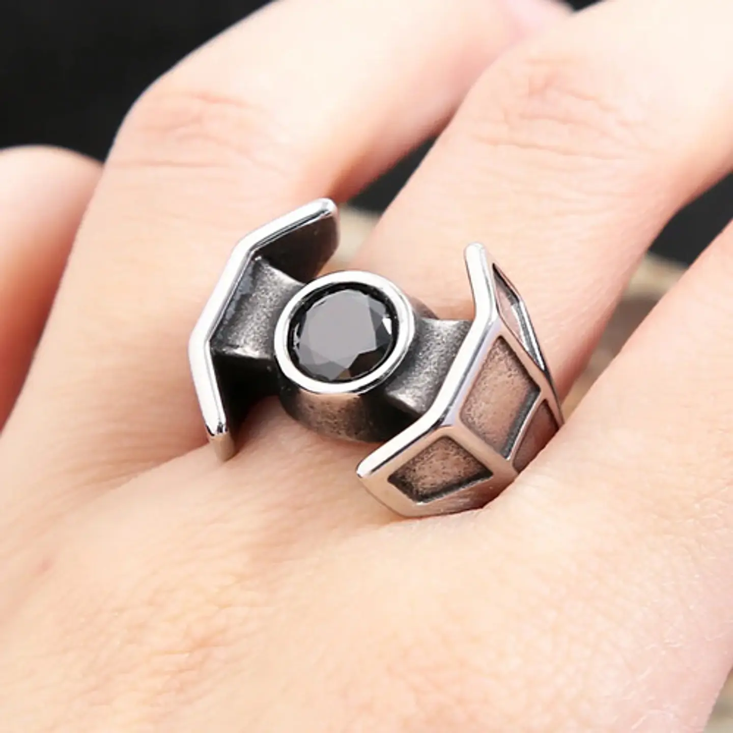 Anillo Star Wars Spacecraft Darth Acero Inoxidable Hombre 4
