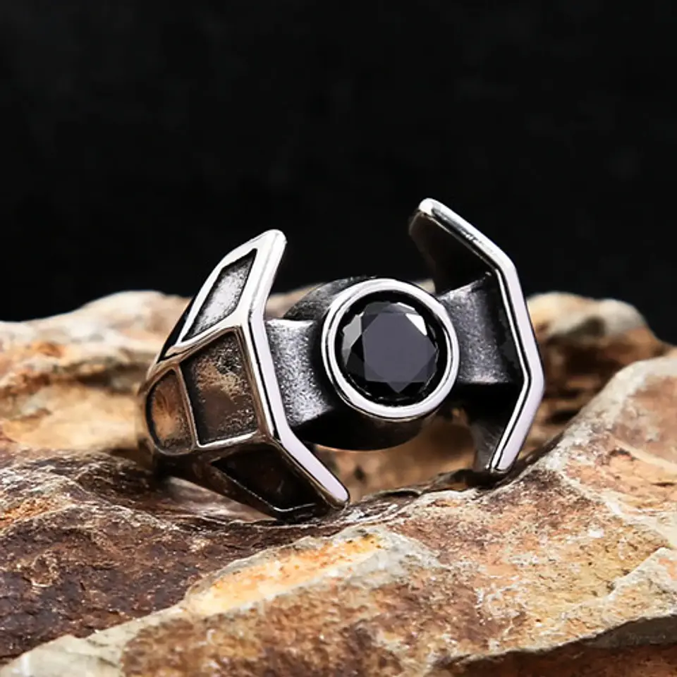 Anillo Star Wars Spacecraft Darth Acero Inoxidable Hombre 8