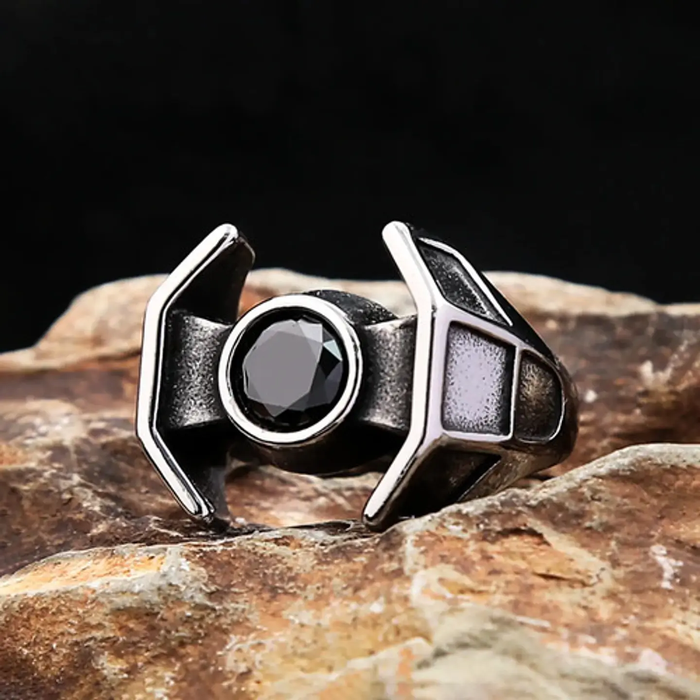 Anillo Star Wars Spacecraft Darth Acero Inoxidable Hombre 9